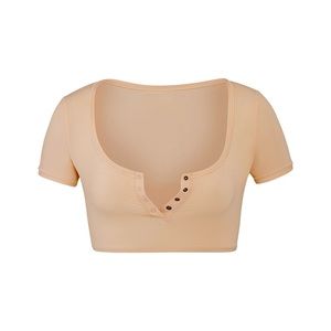 SKIMS fits everybody henley crop top